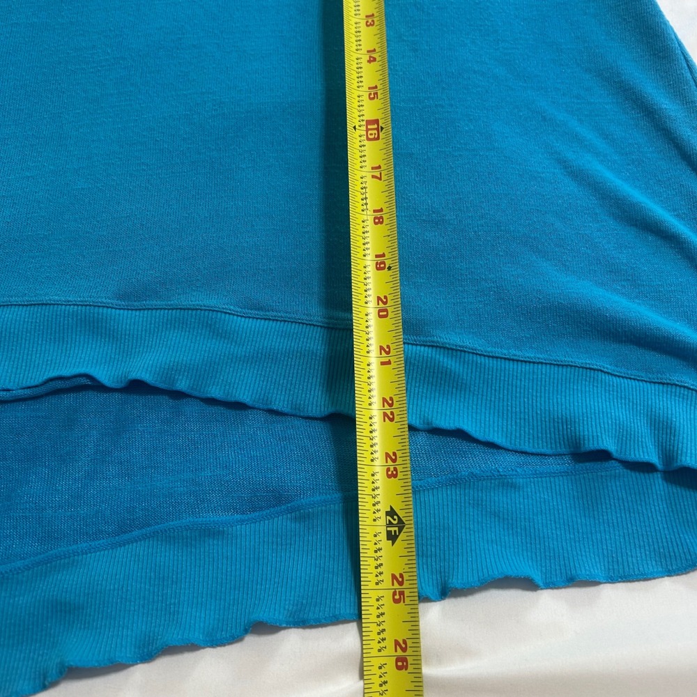 Calvin Klein Performance Womens XL Turquoise Blue V-Neck High-Low Top - Picture 3 of 8